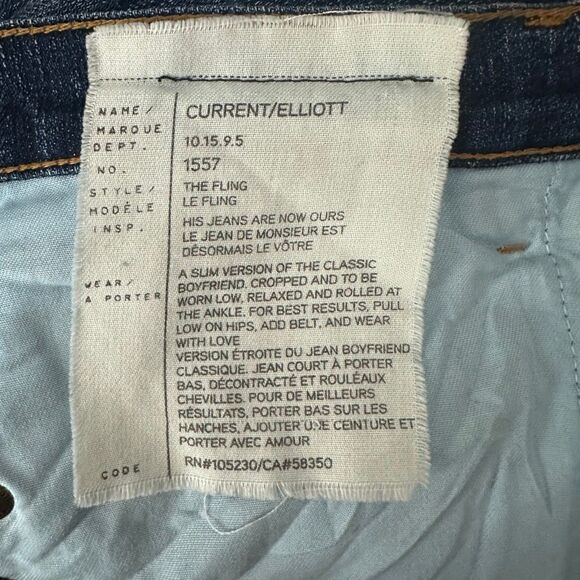 Current/Elliott The Fling Boyfriend Jeans Loved Wash Size 30 - Picture 6 of 11